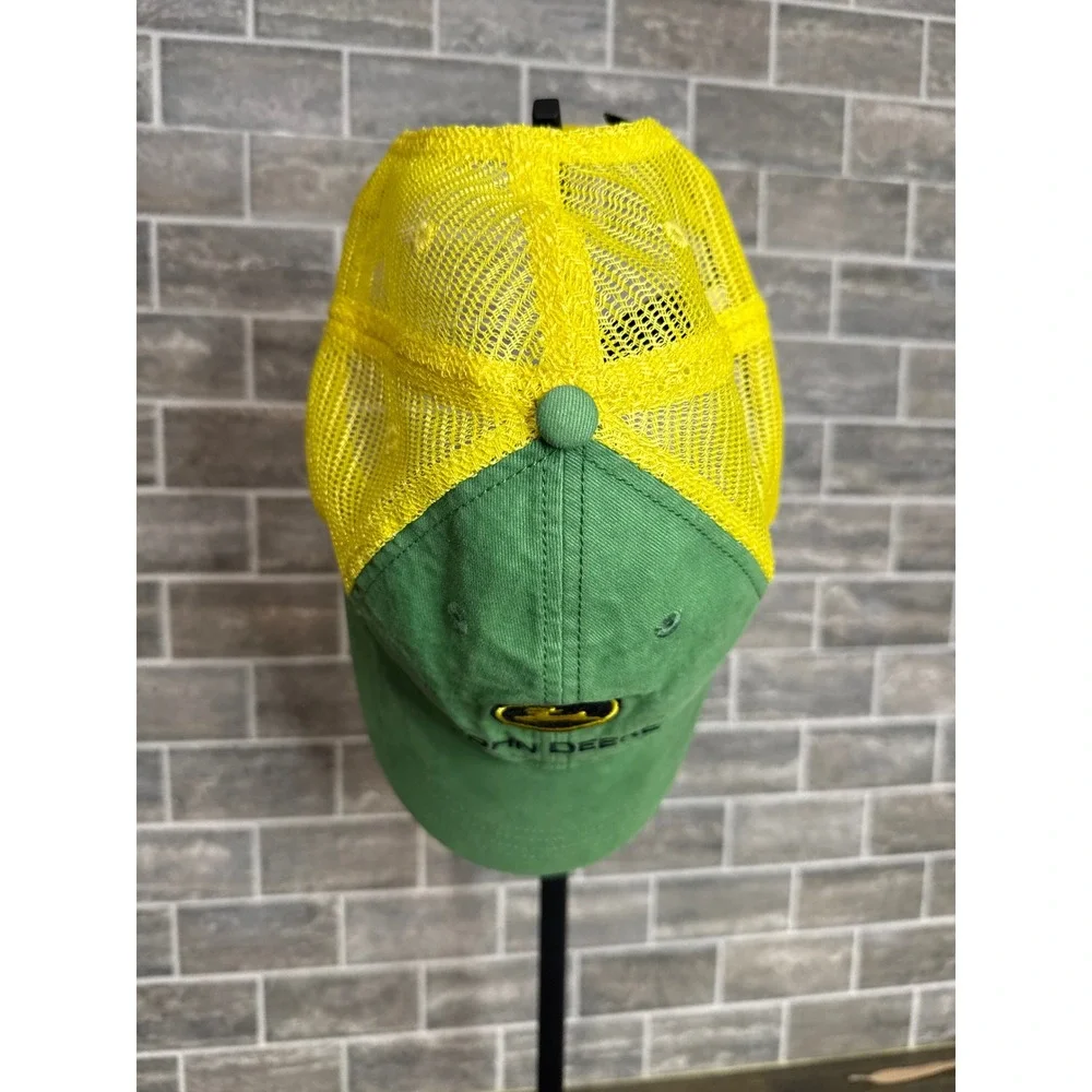 John Deere Kids Youth Trucker Hat Green Yellow Mesh Snapback Baseball Cap Logo